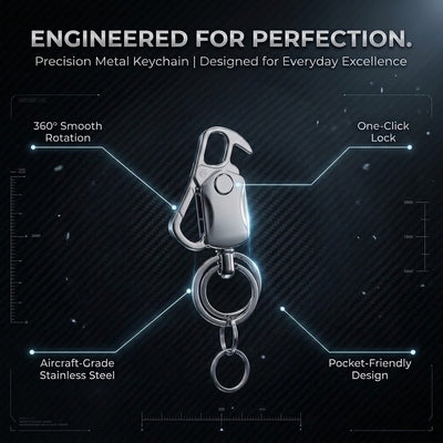 4 in 1 Keychain Spinner Multi-Function Tool Waist Double Ring Keychain Gift