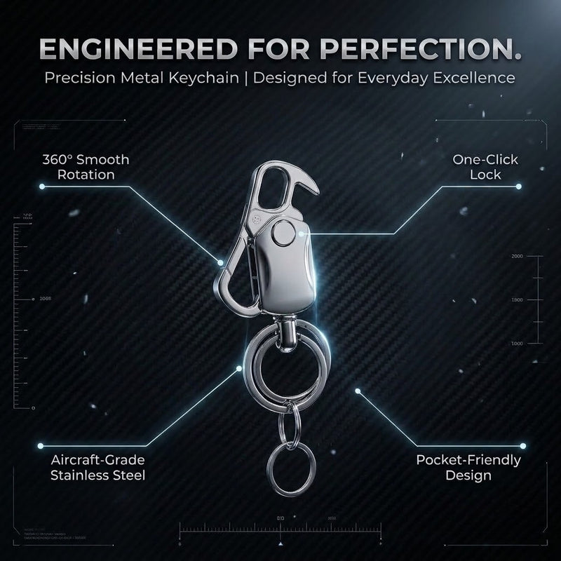 4 in 1 Keychain Spinner Multi-Function Tool Waist Double Ring Keychain Gift